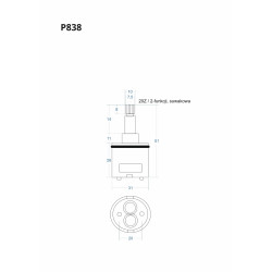 P838 2‑Function Slider Cartridge 51 mm