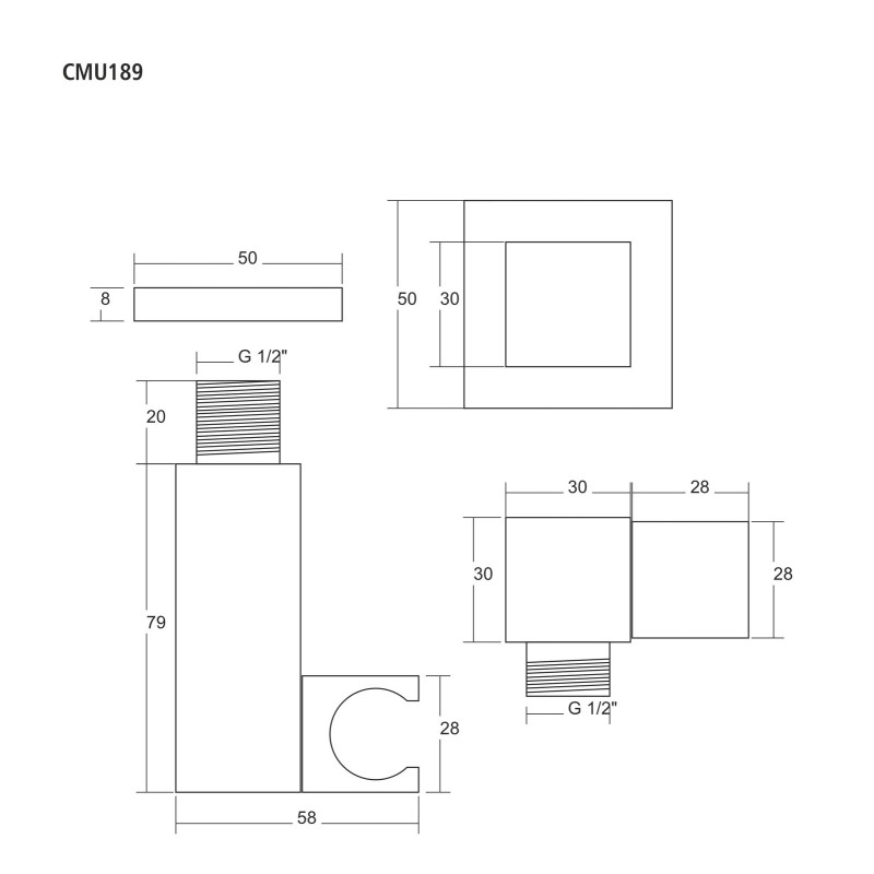 CMU189 Hand Shower Holder with Connection