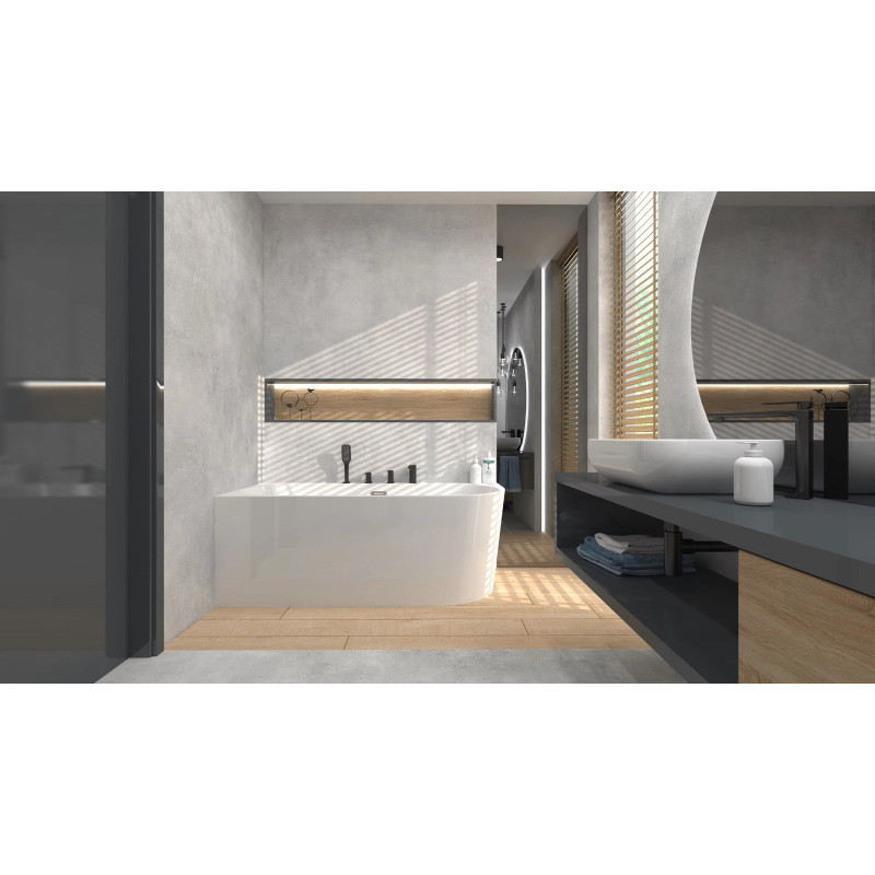 INTERO E240 Left Corner Bathtub with Wide Rim