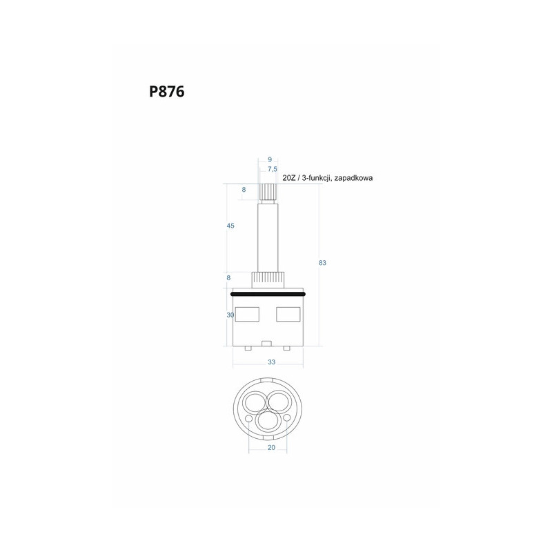 P876 3‑Function Ratchet Cartridge 83 mm