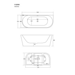 MONO E029 Back‑to‑Wall Bathtub