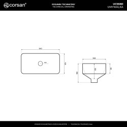 INTERO UC5580 Countertop Rectangular Basin 53×33×17 cm