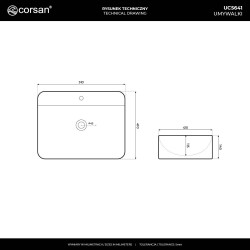 ANGO UC5641 Countertop Rectangular Basin 50×40×14 cm