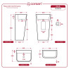OLIA MU5040 Floor‑Standing Back‑to‑Wall Washbasin