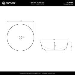 LUGO UC9988 Round Countertop Basin 42×14 cm