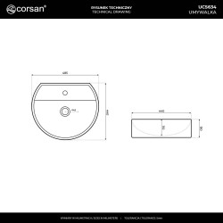 LUGO UC5634 Round Countertop Basin 48×15 cm