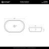 OLVENA UC5566 Oval Countertop Basin 60×40×15 cm