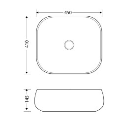 MONO UC9933 Countertop Rectangular Basin 45×41 cm
