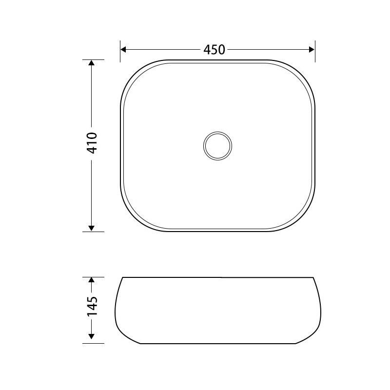MONO UC9933 Countertop Rectangular Basin 45×41 cm