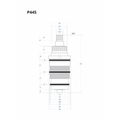 P445 Thermostatic Cartridge for Concealed Mixer 91 mm