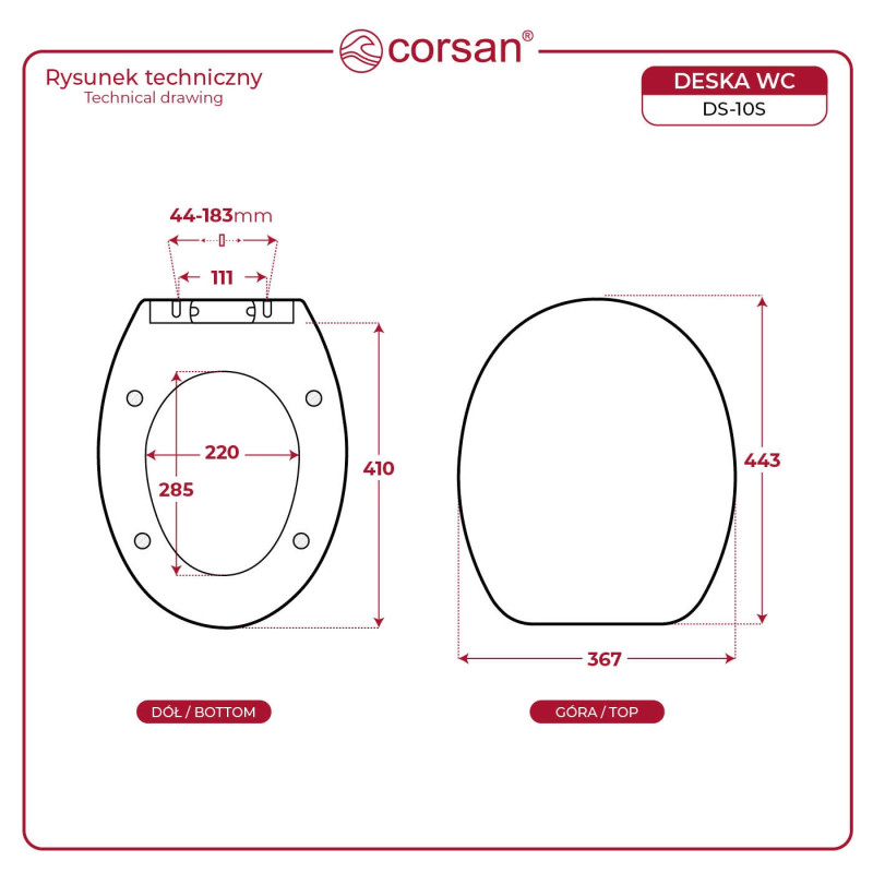 DS‑10S Soft‑Close Toilet Seat, Universal