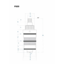 P009 Thermostatic Cartridge 95 mm