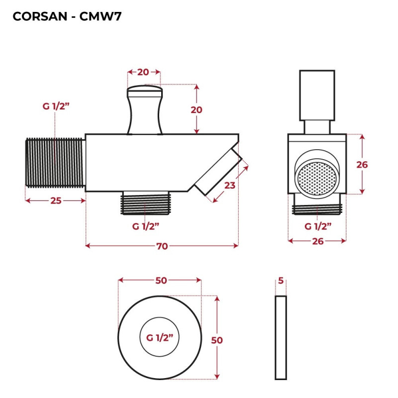 CMW7 Bath/Shower Spout