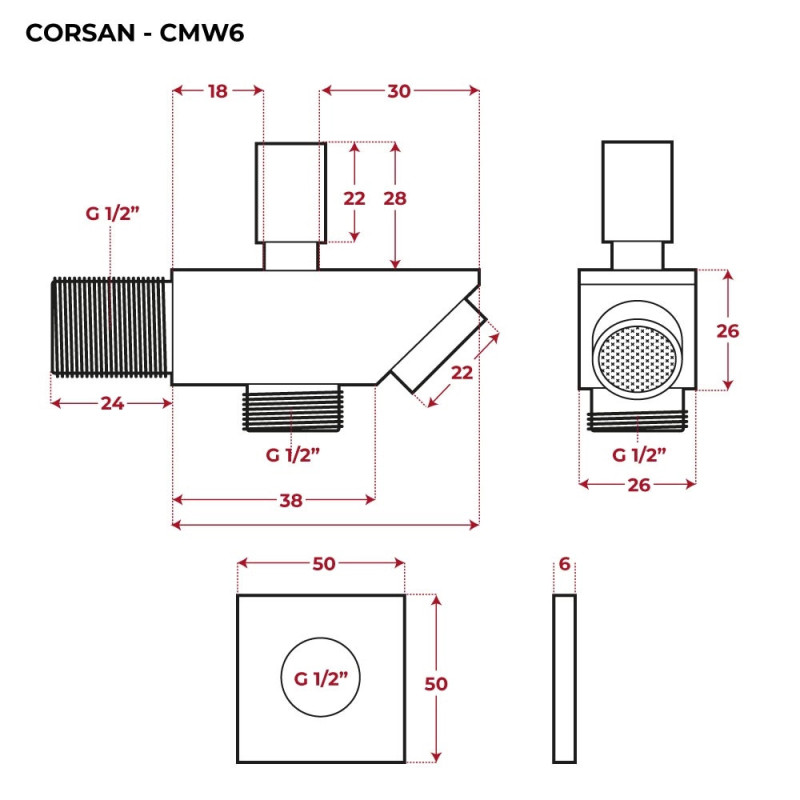 CMW6 Bath/Shower Spout