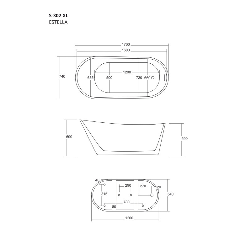 ESTELLA E302 Freestanding Bathtub