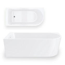 INVELIA V220 Left Corner Bathtub for Installation with Shower Screen