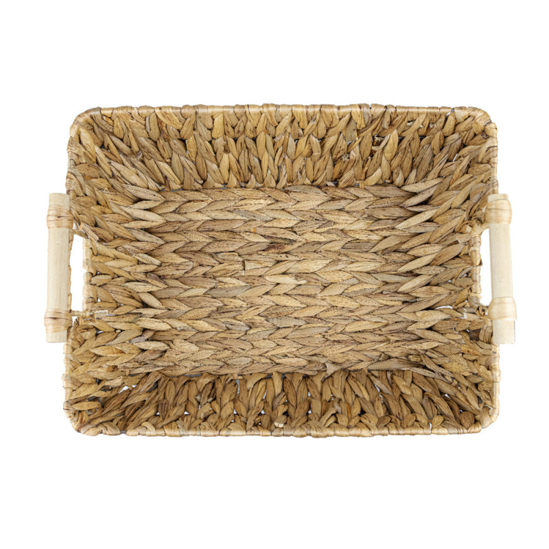 RUKO 412A Water Hyacinth Basket with Wooden Handle 44×34×15 – Koszoplotka