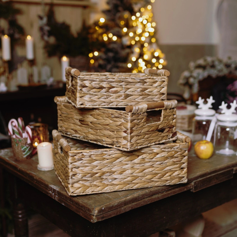 Water Hyacinth Basket 501 with Wooden Handle – Koszoplotka