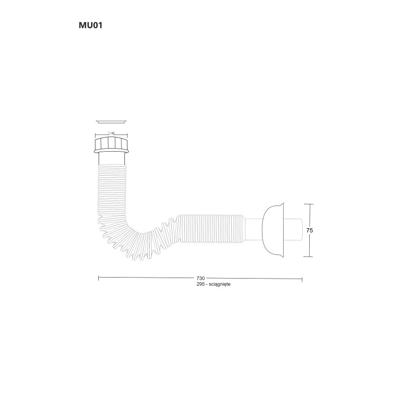 MU01 Flexible Accordion Basin Waste