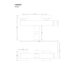 ANGO CMB3025 Wall‑Mounted Bath Mixer with Hand Shower