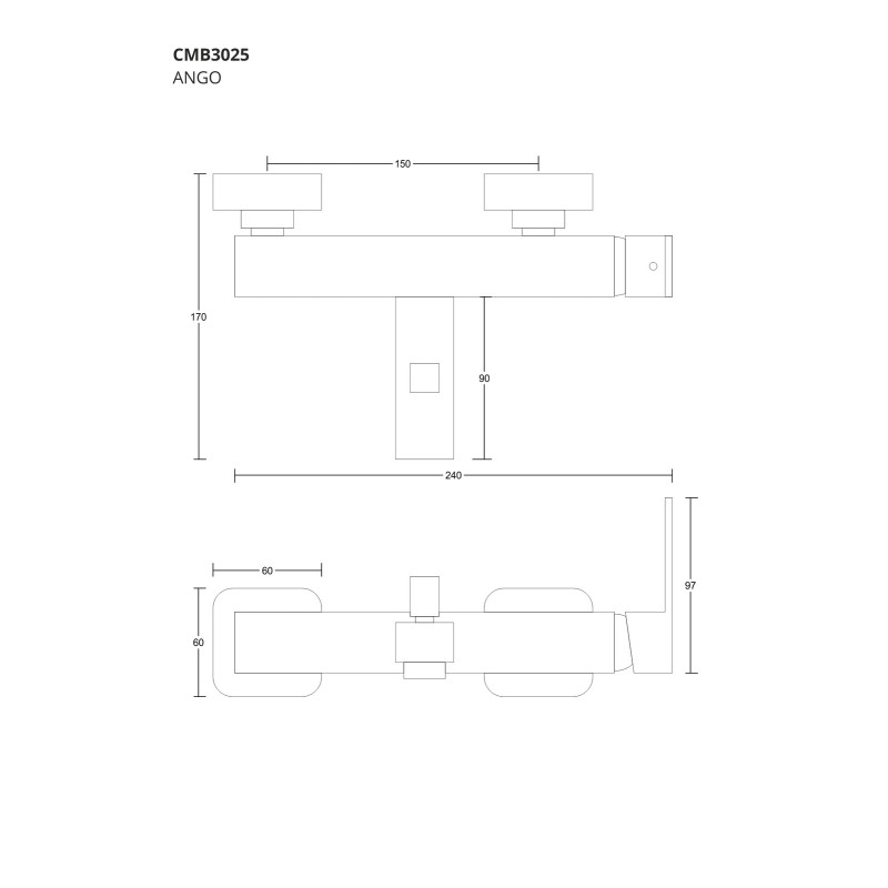 ANGO CMZ077 Wall‑Mounted Bath Mixer Tap