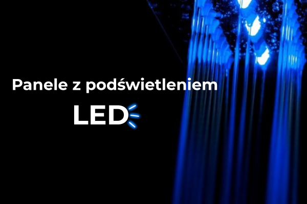 Panele prysznicowe LED – deszczownica z oświetleniem