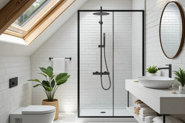 Łazienka na poddaszu - aranżacja strefy kąpielowej