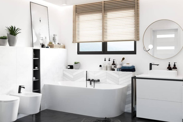 Jak funkcjonalnie urządzić małą łazienkę z wanną narożną?