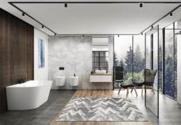 Idealne trio: drewno, beton i wanna Mono