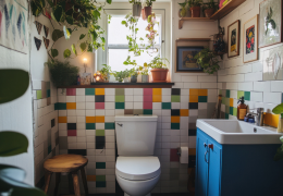 Kolor w łazience - trend dopamine decor