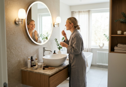 Strefa beauty w łazience: jak dobrać wysokość umywalki, lustra i oświetlenia?