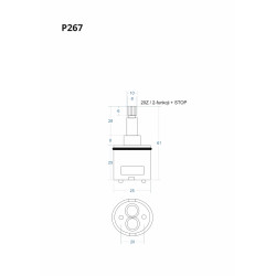 Dvojfunkčná zmiešavacia kartuša + STOP 61 mm – Corsan P267