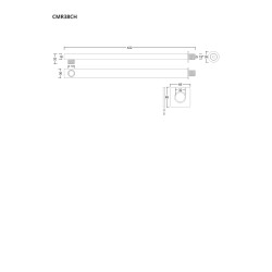Nástenné rameno pre sprchu CMR38, 38 cm