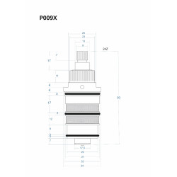 Termostatická kartuša 93 mm P009X
