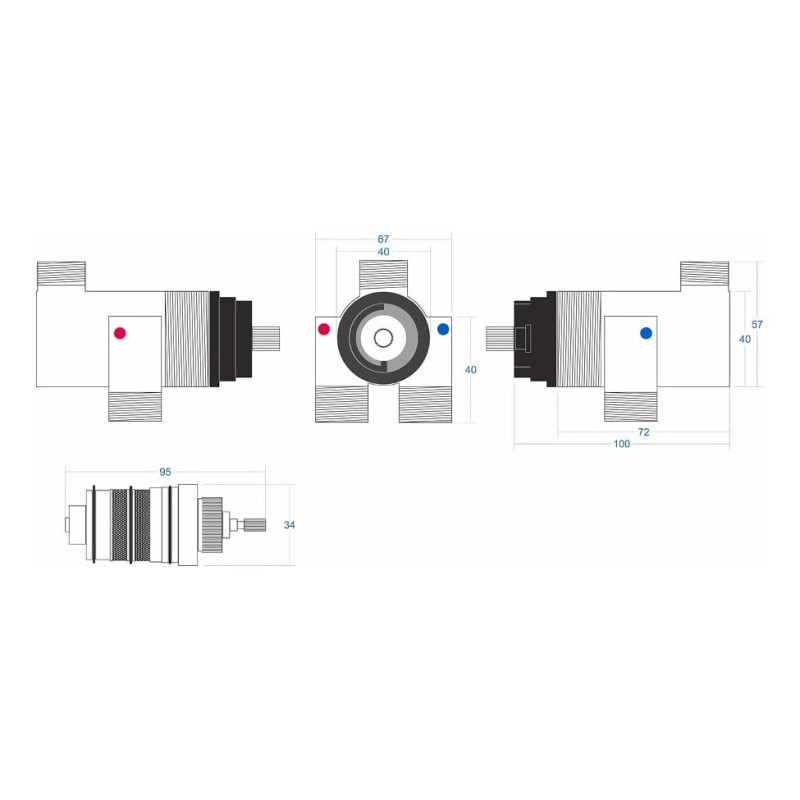 Univerzálny termostat Corsan P045 s ovládacím kolieskom