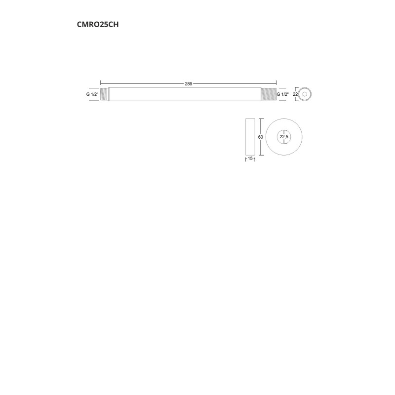 Stropné rameno pre sprchu CMRO25CH, 25 cm
