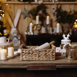 Košík z vodného hyacintu 501 s drevenou rúčkou – Koszoplotka